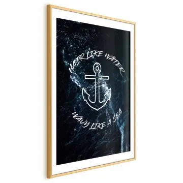 Plakat Like Water 60x90 cm z ramą złotą z marginesem