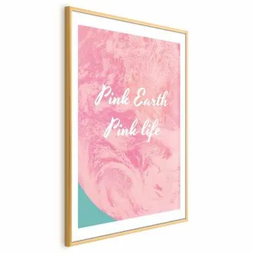 Plakat Pink Earth 60x90 cm z ramą złotą z marginesem