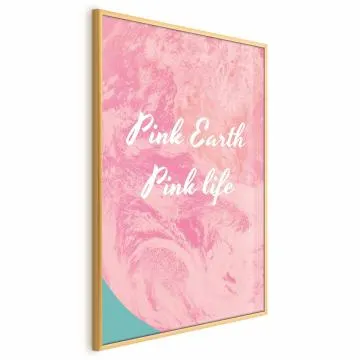 Plakat Pink Earth 21x30 cm z ramą złotą bez marginesu