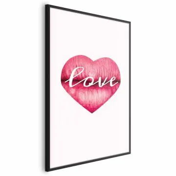 Plakat Miłosne usta 40x60 cm z ramą czarną bez marginesu