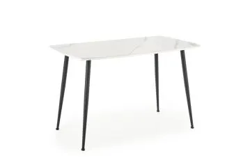 Stół MARCO 120x70 biały marmur/czarny