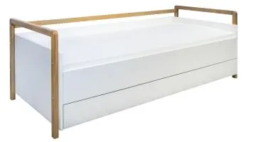 Łóżko dziecięce VICTOR 180x80 białe/dąb z szufladą