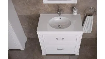 Umywalka wpuszczana MEG 60 cm biała ceramiczna