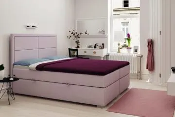 Łóżko kontynentalne DENNERY 180x200 zielone velvet z pojemnikiem