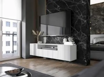 Szafka RTV TAL 2D1K 2 150cm wisząca biała mat
