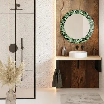 Lustro okrągłe MORENA MONLEAF 80cm zielone
