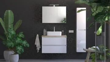 Szafka pod umywalkę ARCO 80 cm biały połysk