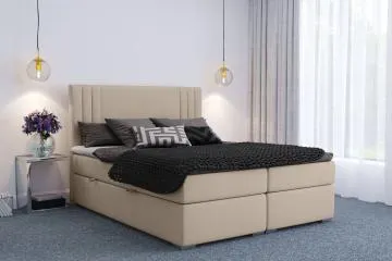 Łóżko kontynentalne MAO 140x200 zielone velvet z pojemnikiem