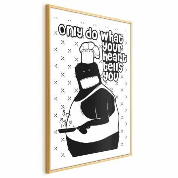 Plakat Motto 40x60 cm z ramą złotą z marginesem