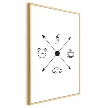 Plakat Harmonogram dnia 60x90 cm z ramą złotą z marginesem