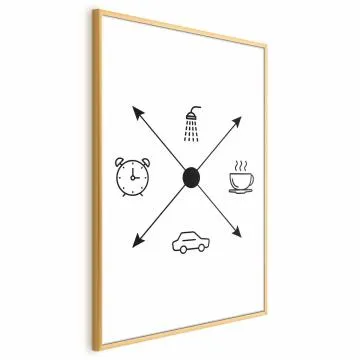 Plakat Harmonogram dnia 60x90 cm z ramą złotą bez marginesu