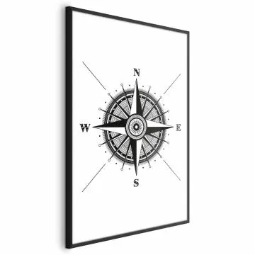 Plakat Kompas 29,7x42 cm z ramą czarną bez marginesu