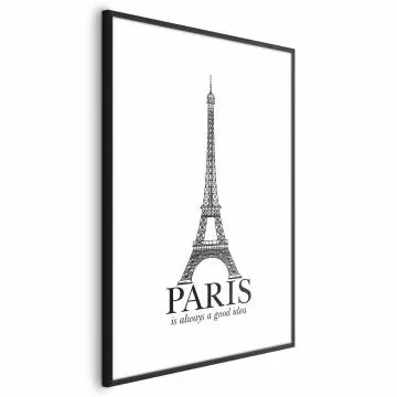 Plakat Paris 60x90 cm z ramą czarną z marginesem