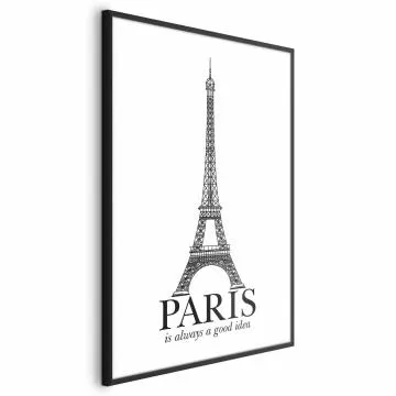 Plakat Paris 21x30 cm z ramą czarną bez marginesu