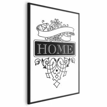 Plakat Home 21x30 cm z ramą czarną bez marginesu