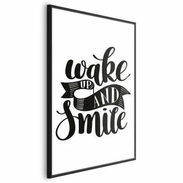 Plakat Wake up and smile 60x90 cm z ramą czarną bez marginesu