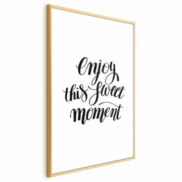 Plakat Enjoy 21x30 cm z ramą złotą z marginesem