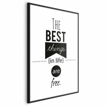 Plakat Best things in life 40x60 cm z ramą czarną z marginesem