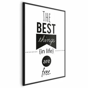 Plakat Best things in life 60x90 cm z ramą czarną bez marginesu