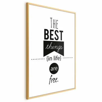 Plakat Best things in life 40x60 cm z ramą złotą z marginesem