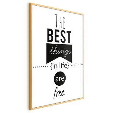 Plakat Best things in life 40x60 cm z ramą złotą bez marginesu