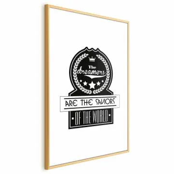 Plakat Dreamers 40x60 cm z ramą złotą z marginesem