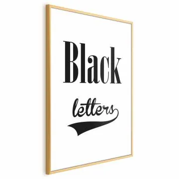 Plakat Black letters 60x90 cm z ramą złotą z marginesem