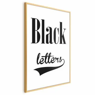 Plakat Black letters 60x90 cm z ramą złotą bez marginesu
