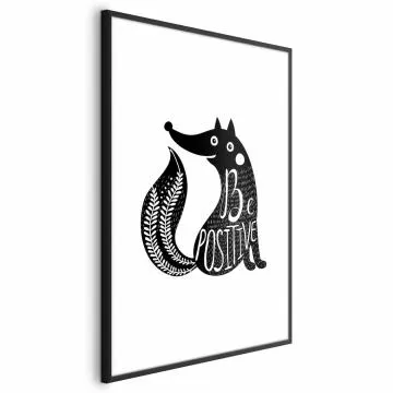 Plakat Be positive 29,7x42 cm z ramą czarną z marginesem
