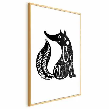 Plakat Be positive 40x60 cm z ramą złotą bez marginesu