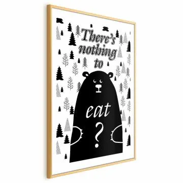 Plakat Nothing to eat 21x30 cm z ramą złotą z marginesem