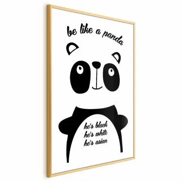 Plakat Panda 60x90 cm z ramą złotą bez marginesu
