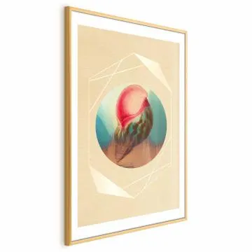 Plakat Muszla 60x90 cm z ramą złotą z marginesem