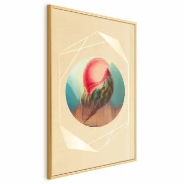 Plakat Muszla 60x90 cm z ramą złotą bez marginesu