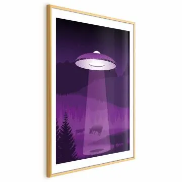 Plakat Ufo 60x90 cm z ramą złotą z marginesem