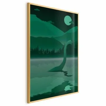 Plakat Loch Ness 21x30 cm z ramą złotą bez marginesu