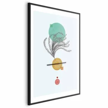 Plakat Roślinna kompozycja 60x90 cm z ramą czarną z marginesem
