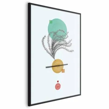 Plakat Roślinna kompozycja 60x90 cm z ramą czarną bez marginesu