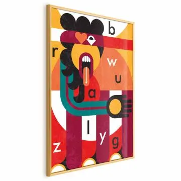 Plakat Sztuka designu 21x30 cm z ramą złotą bez marginesu