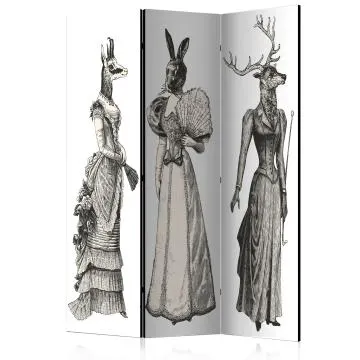 Parawan akustyczny Ludzie 135x172 cm 3-częściowy beżowy