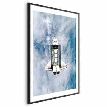 Plakat Wahadłowiec kosmiczny 40x60 cm z ramą czarną z marginesem
