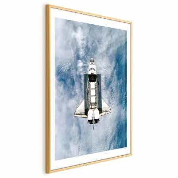 Plakat Wahadłowiec kosmiczny 40x60 cm z ramą złotą z marginesem