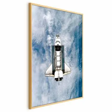 Plakat Wahadłowiec kosmiczny 40x60 cm z ramą złotą bez marginesu