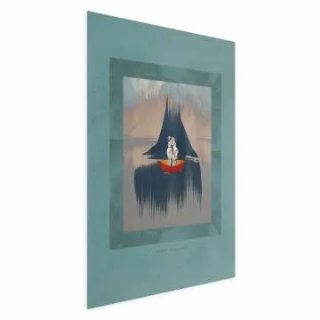 Plakat Para na łodzi 40x60 cm bez ramy z marginesem