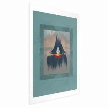 Plakat Para na łodzi 40x60 cm bez ramy bez marginesu