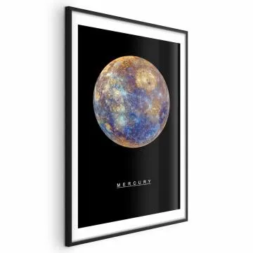 Plakat Merkury 40x60 cm z ramą czarną z marginesem
