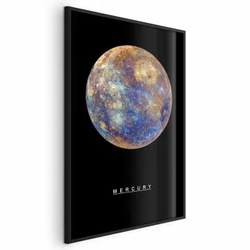 Plakat Merkury 21x30 cm z ramą czarną bez marginesu
