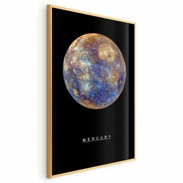 Plakat Merkury 29,7x42 cm z ramą złotą bez marginesu