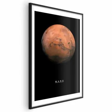 Plakat Mars 21x30 cm z ramą czarną z marginesem