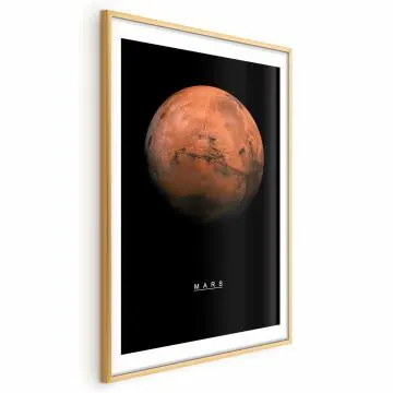 Plakat Mars 40x60 cm z ramą złotą z marginesem